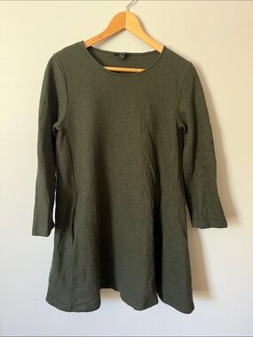 COS wool swing dress with pockets dark green medium
